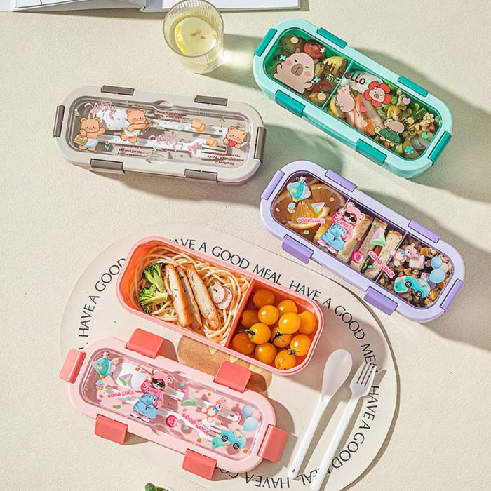 (印花款)愛悅長方形便當盒兩格/三格可選  